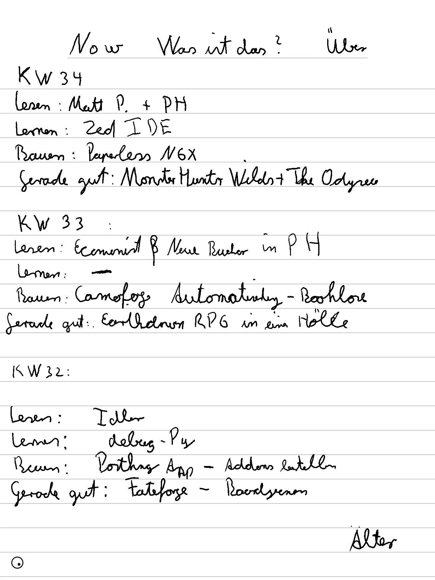 Home, handwritten page 2